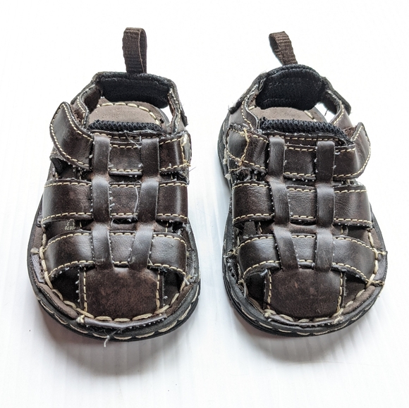 Baby boy's brown fisherman sandals size 3 - Picture 2 of 7